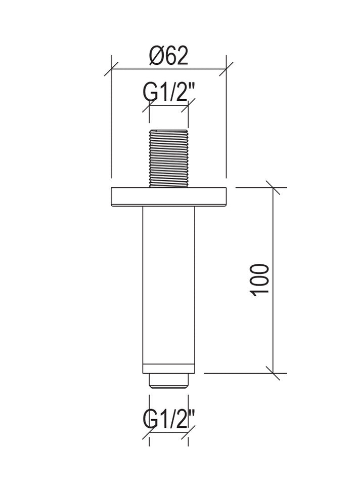 Braccio Doccia a Soffitto Lungo 10 cm Tevere