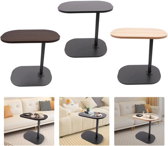 Tavolo di supporto angolare - Legno - Regolabile - Nero - Colore di noce