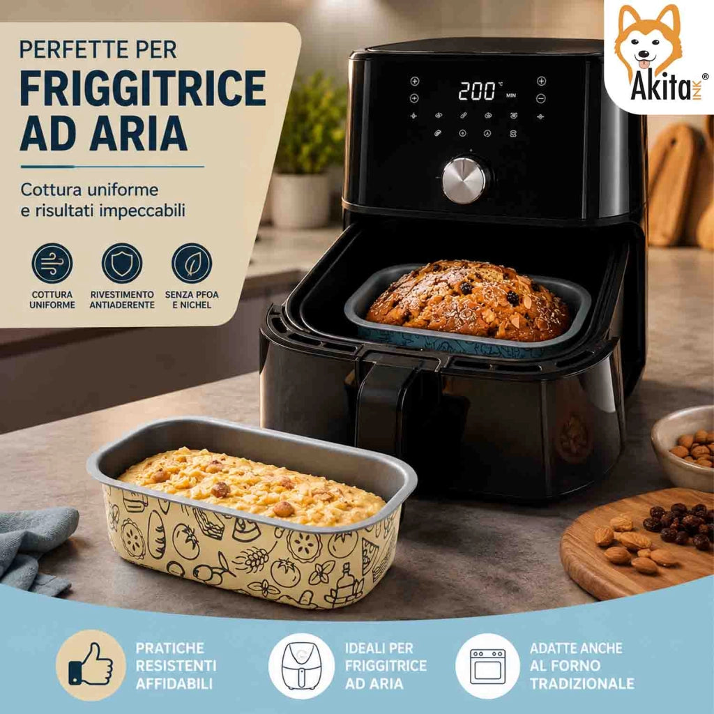 Akitaink Teglia Plumcake Friggitrice 18 cm Antiaderente