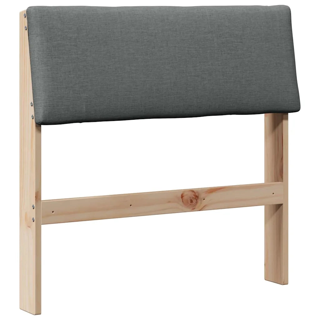 Testiera | Testata imbottita Grigio scuro 75 cm Pino massello