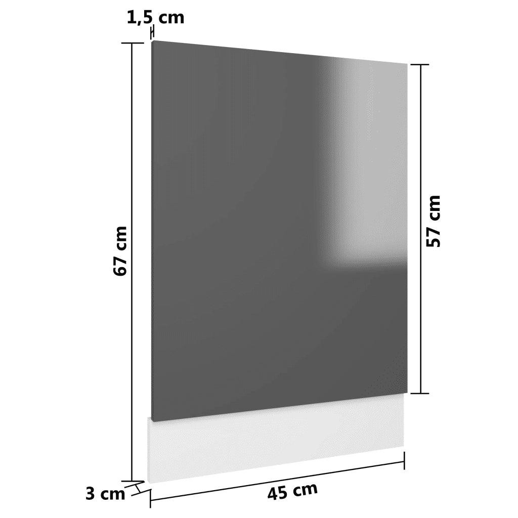Pannello Lavastoviglie “Lyon” Grigio Lucido 45x3x67 cm