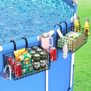 Set di sostegni per piscina, 2 pezzi, corda per piscina con contenitore, piscina da giardino pieghevole, organizzatore, cassetto di stoccaggio, piscina, lato destro per piscina esterna, piscina per bambini, accessori per piscina