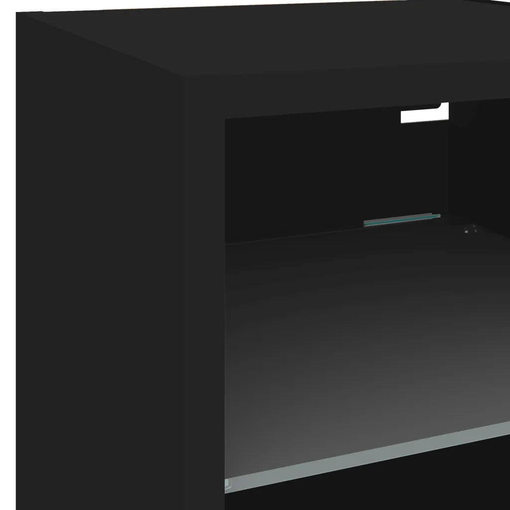 Mobile TV a Parete con Luci LED Nero 30x28,5x30 cm 836975