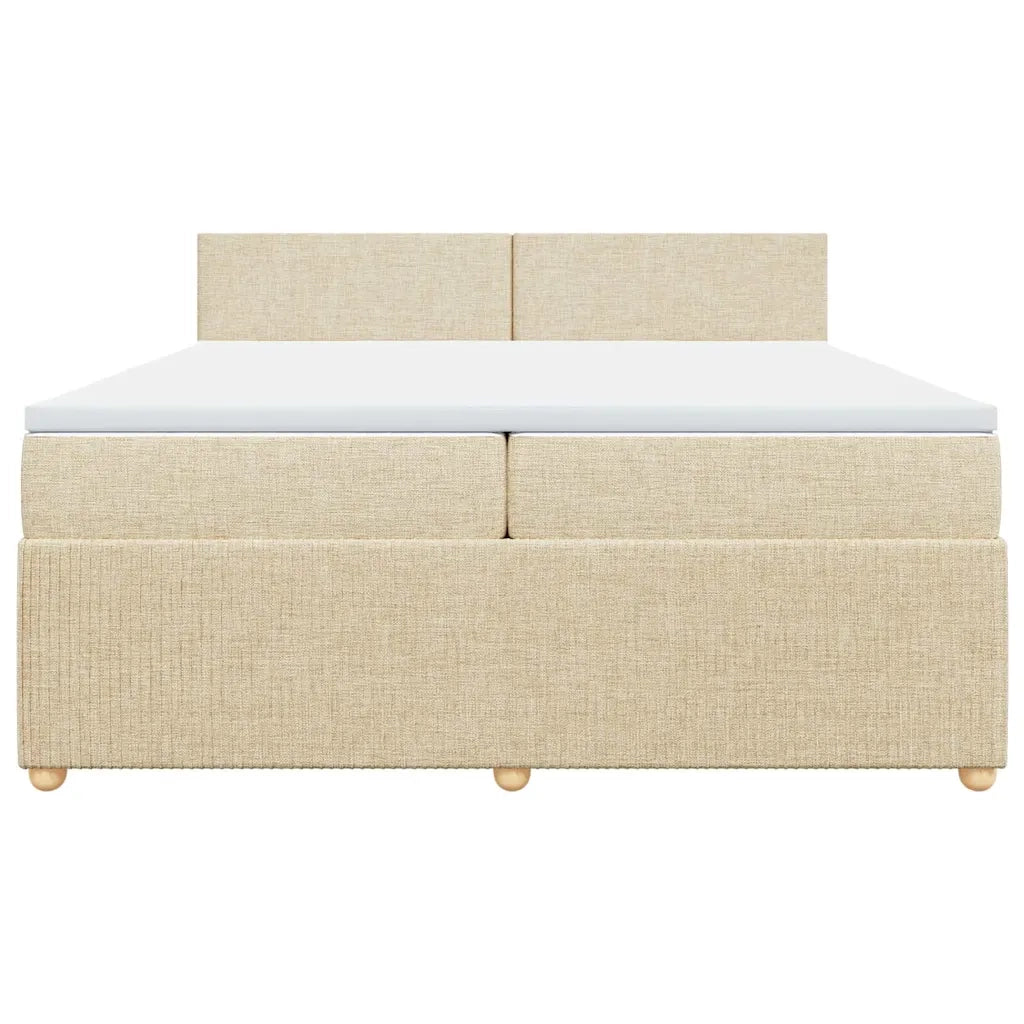 Giroletto a Molle con Materasso Crema 200x200 cm in Tessuto
