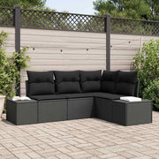 Set Divano da Giardino 4 pcs Nero polyrattan 3347043
