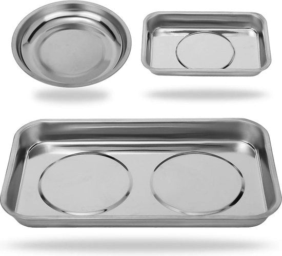 Set di contenitori per attrezzi magnetici - 3 pezzi, contenitore magnetico in acciaio inossidabile, per il mantenimento di attrezzi, viti, bulloni e chiodi. Magnete potenti, contenitore per attrezzi con profilo aumentato