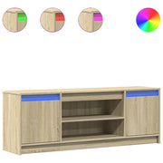Mobile TV | Armadietto TV | Mobile Porta TV con LED Rovere Sonoma 139,5x34x50 cm Truciolato