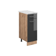 Vicco Mobiletto base per cucina Antracite lucido 30 cm PL Marmo