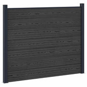 Pannello di Recinzione WPC e Alluminio Nero