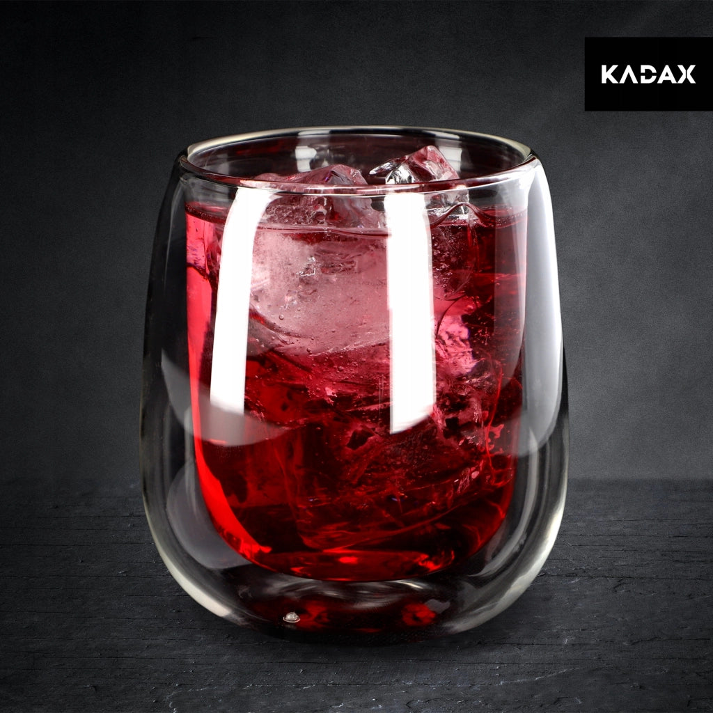 Set di 2 bicchieri termici a doppia parete KADAX da 260 ml per caffè, tè e latte.