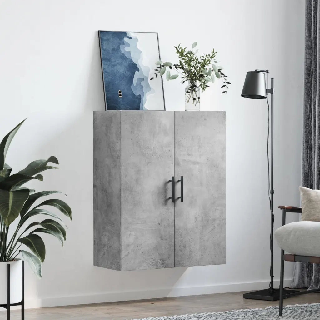 Armadietto a Muro | Mobile a Parete Grigio Cemento 69,5x34x90 cm