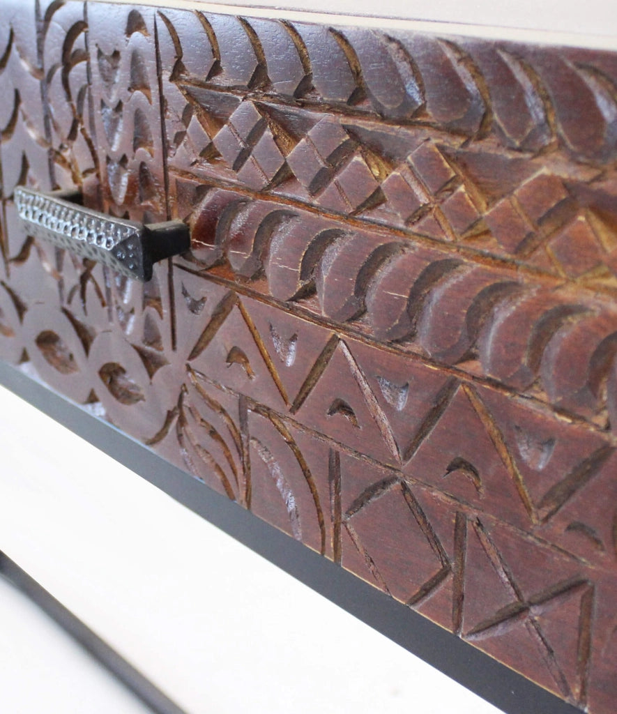 Consolle per Ingresso con decoro in Legno Metallo cm 120x30x76 - WILBUR