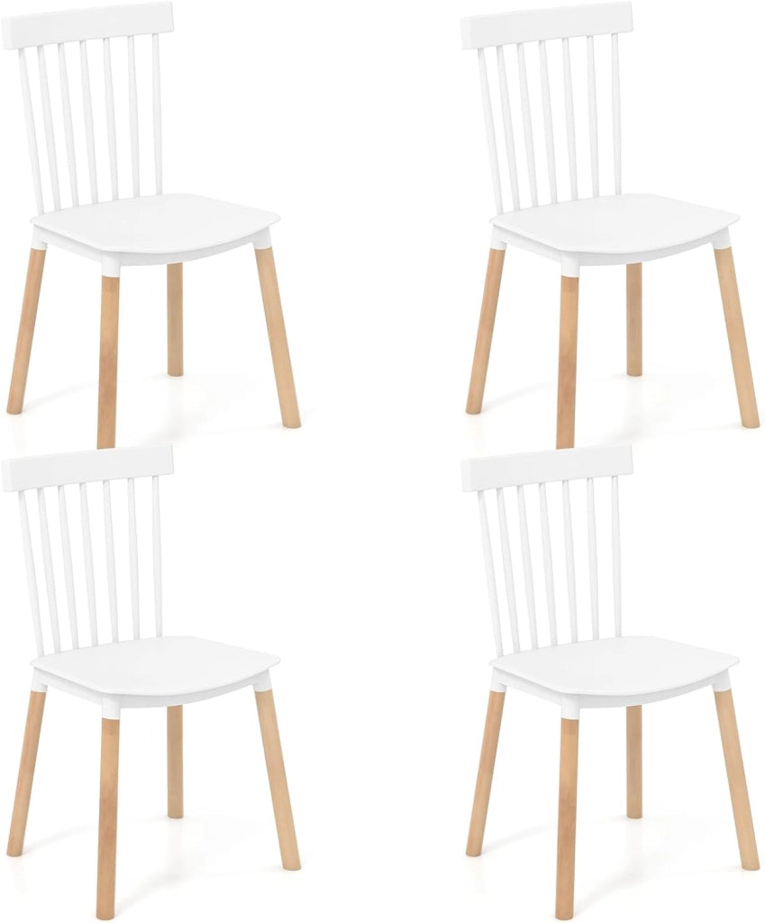 Set di 4 sedie da pranzo, sedia da cucina con schienale curvo e gambe in legno di faggio, portata fino a 150 kg, sedie per sala da pranzo, ristorante e caffetteria (nero)