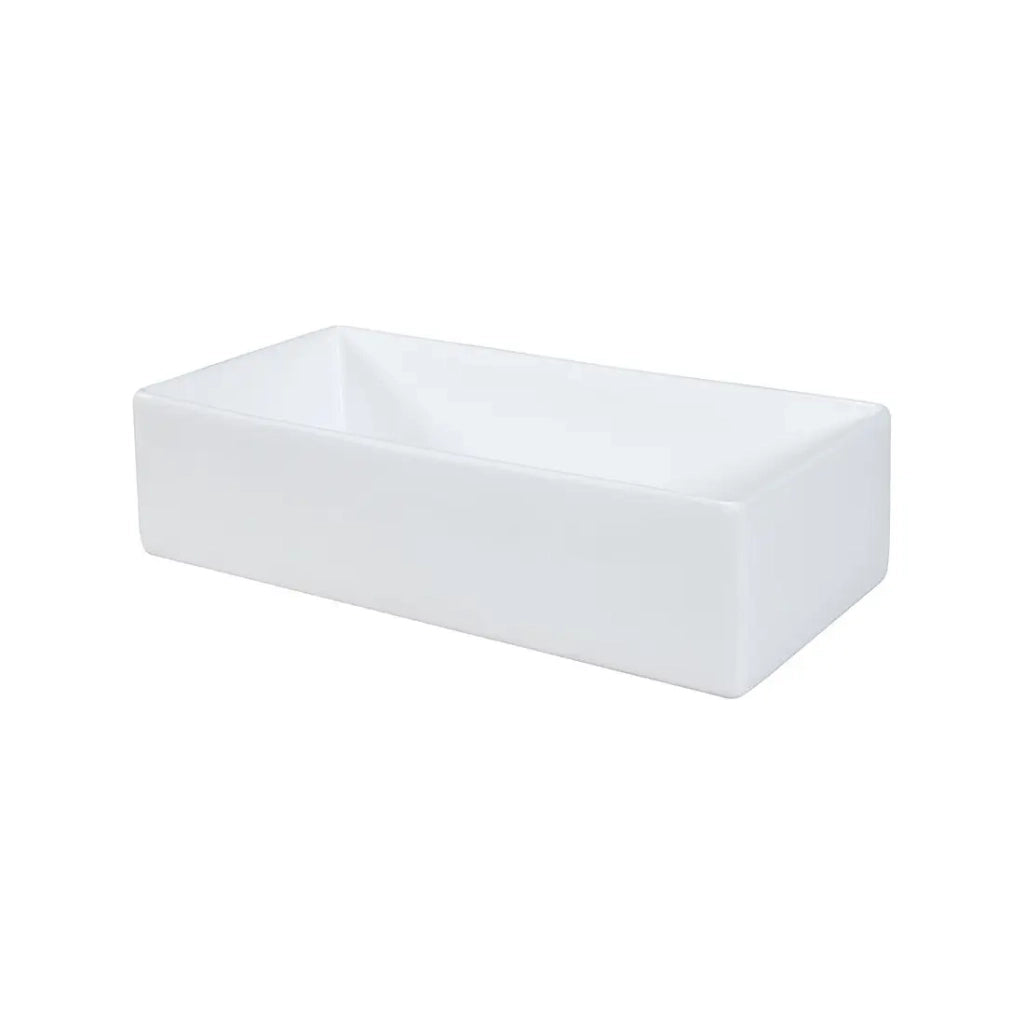 Lavabo da appoggio rettangolare 45x22 cm bianco lucido in ceramica