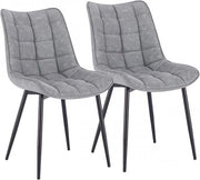 Sedie da Cucina - Qualità Premium Pelle Artificiale - Per la Sala da Pranzo, Salotto & Camera da Letto - Set da 2 - Grigio chiaro