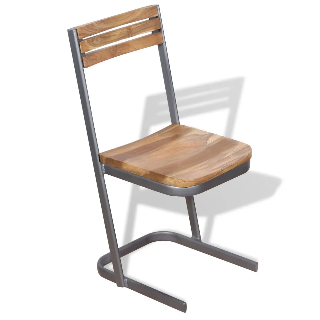 Sedie da Pranzo 6 Pezzi in Legno Massello di Teak