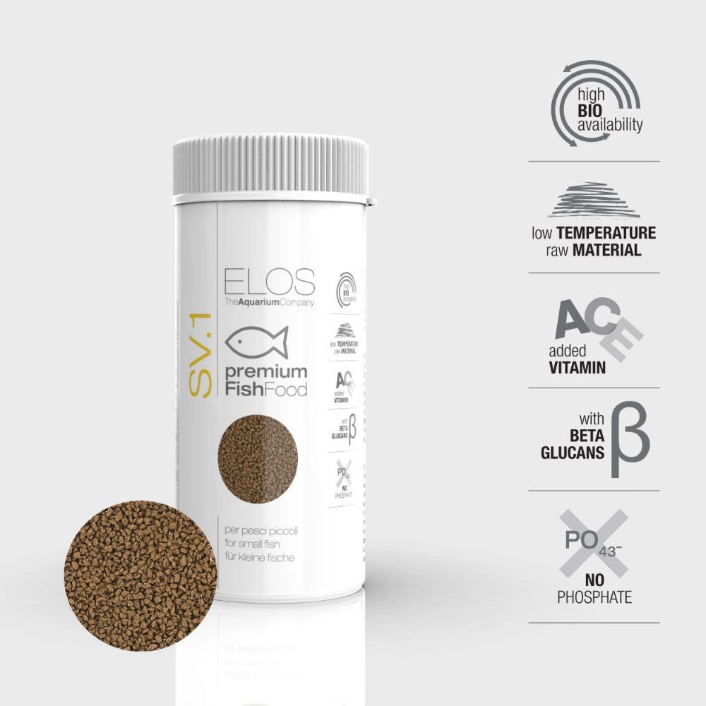 Elos SV1 65gr - Alimento in Granuli Specifico per Pesci di Piccola Taglia