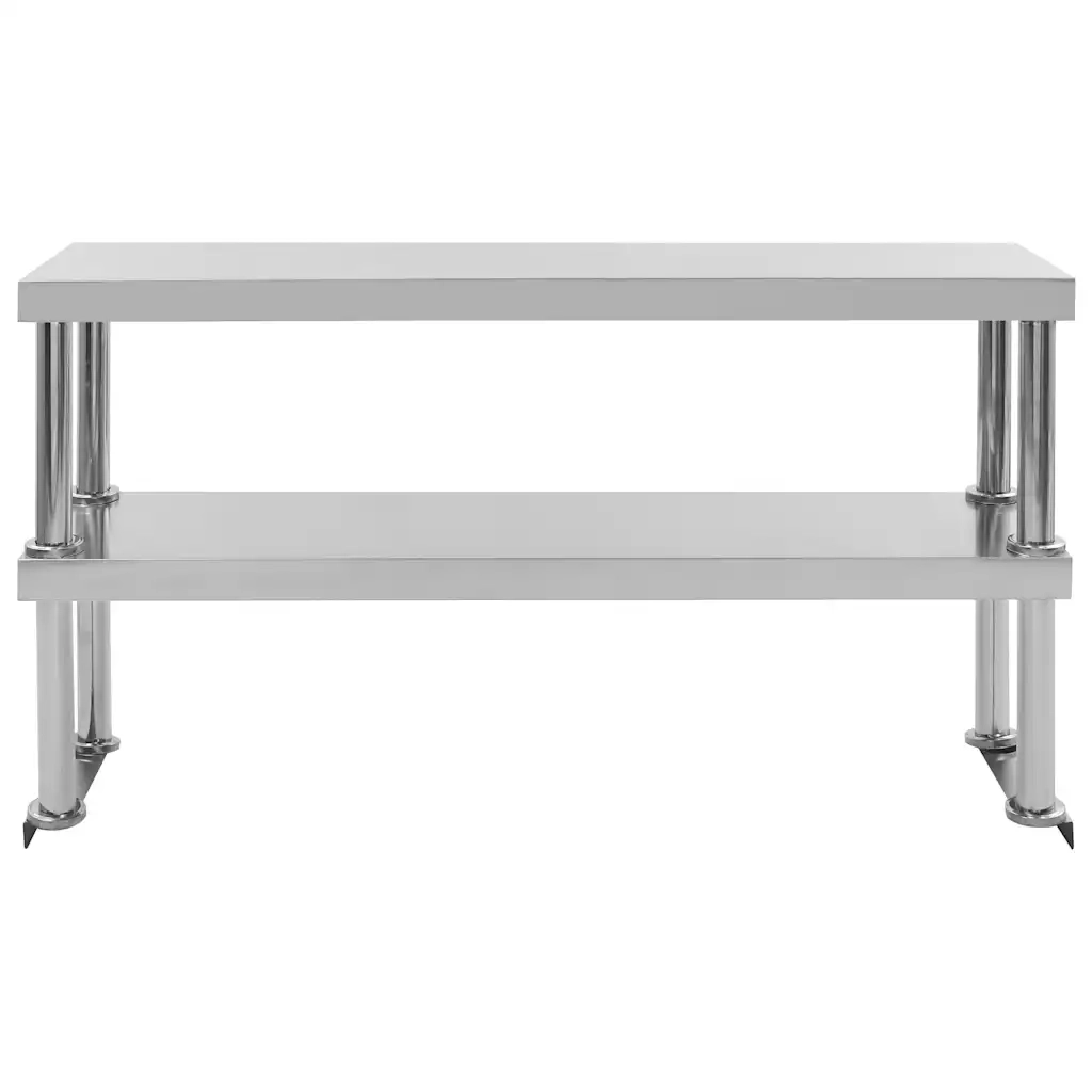 Tavolo Lavoro Cucina con Mensola 120x60x150 cm in Acciaio Inox CFW5482122