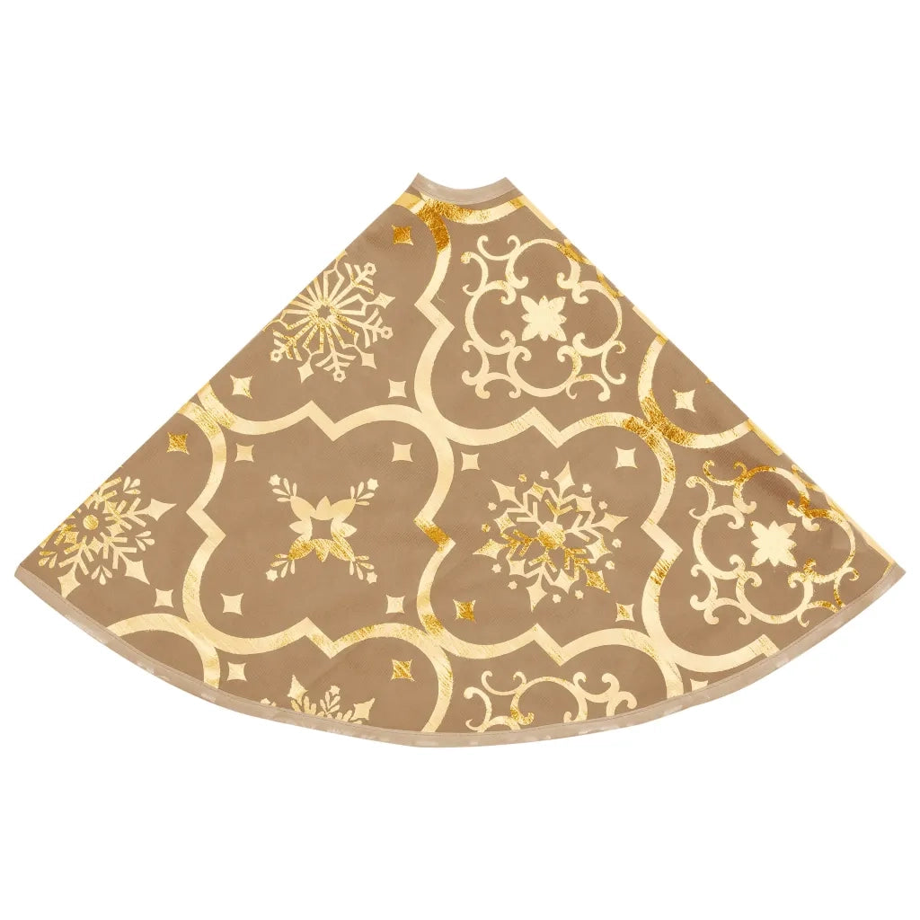 Gonna Albero Natale Raffinata con Calza-Decorazioni natalizie Giallo Tessuto 122 cm