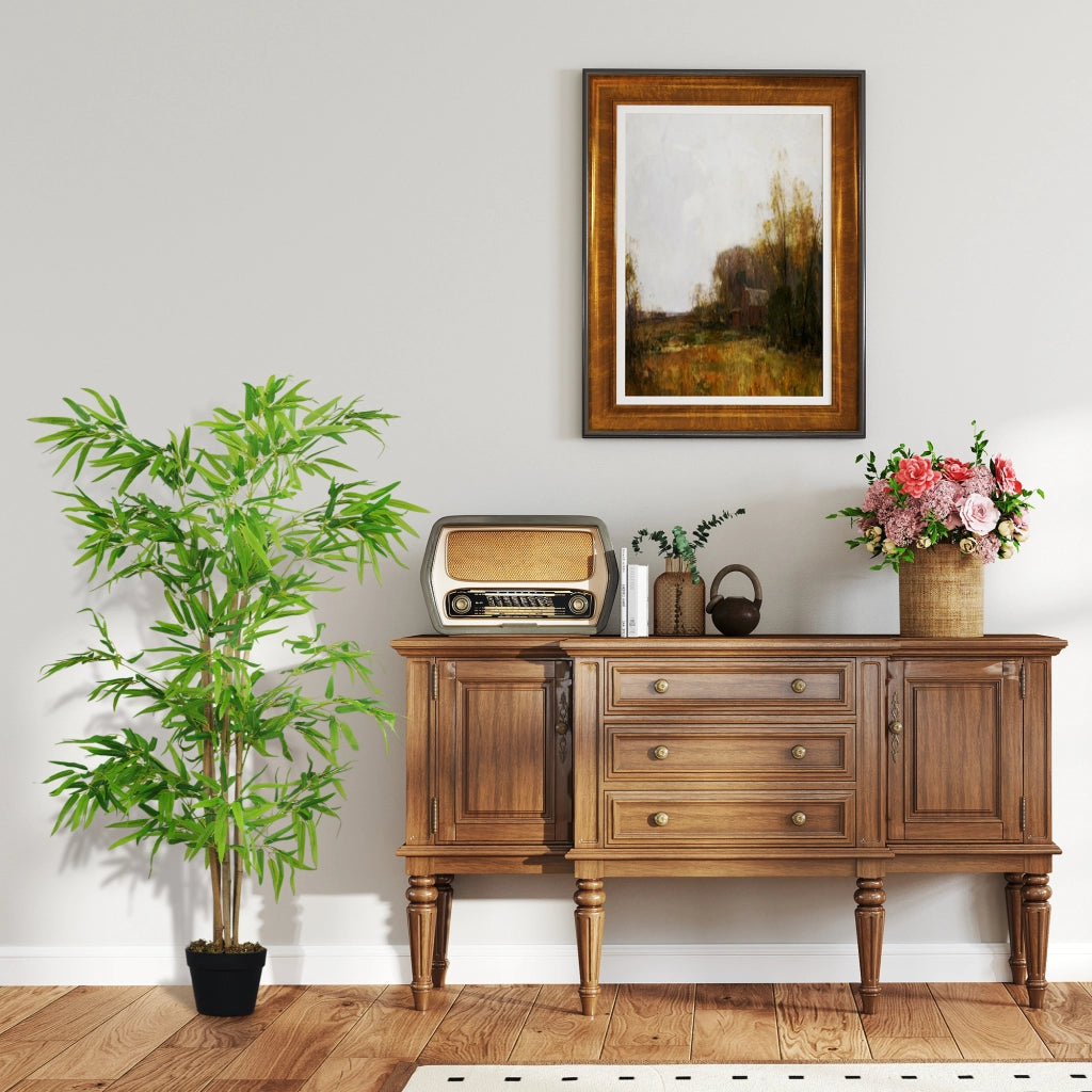 Bamb¨´ Artificiale ¨C Zephmum ¨C Verde 120cm con Vaso
