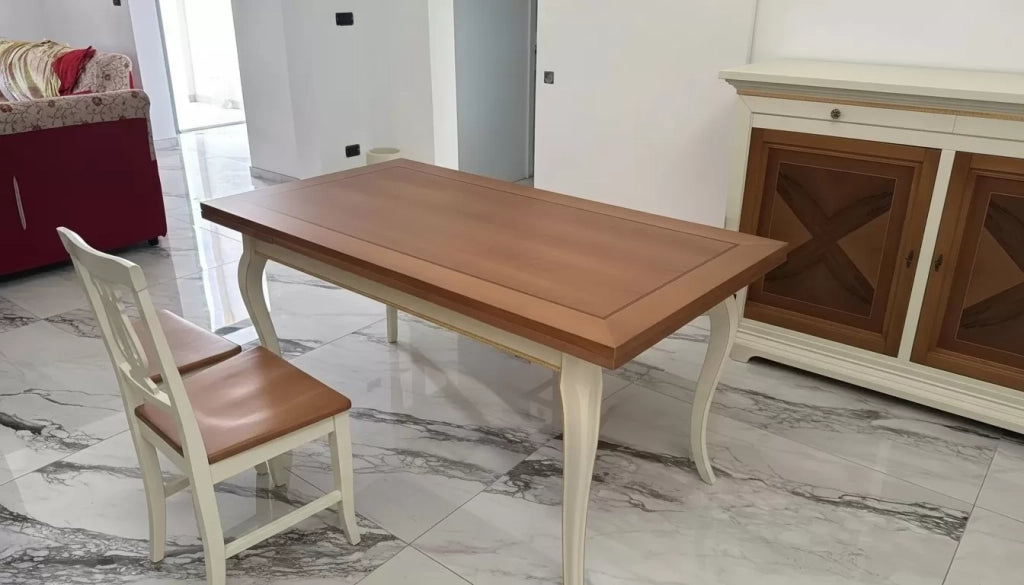 Set 2 sedie a lira legno shabby bicolore con seduta legno - Mobili 2G
