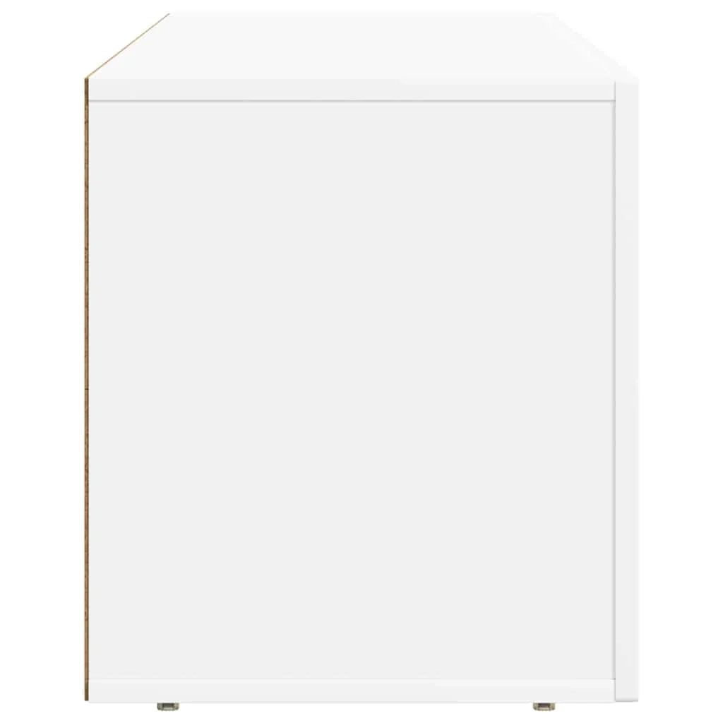 Mobile porta TV rettangolare dal design moderno per soggiorno con ampio spazio contenitivo 100 x 35 x 40 cm in legno composito bianco 02_0054755