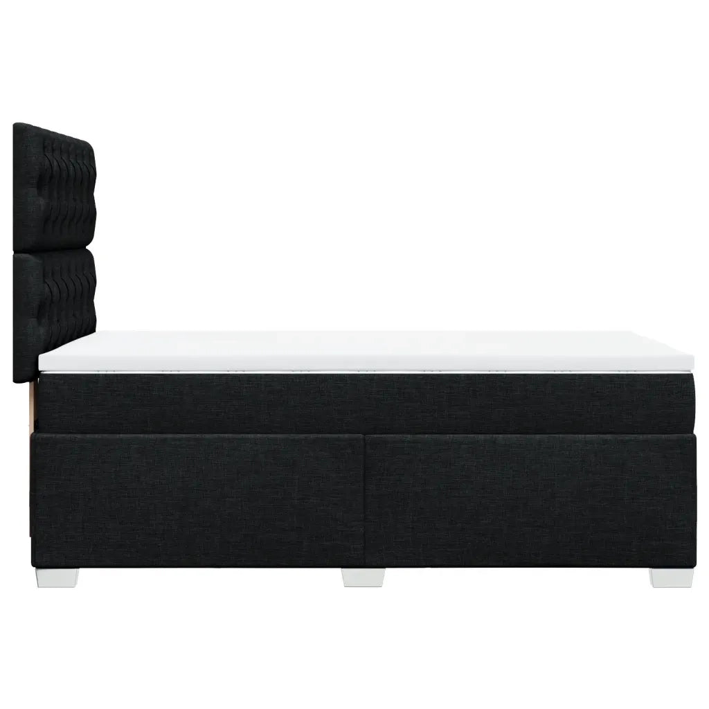 Giroletto a Molle con Materasso Nero 90x190 cm in Tessuto
