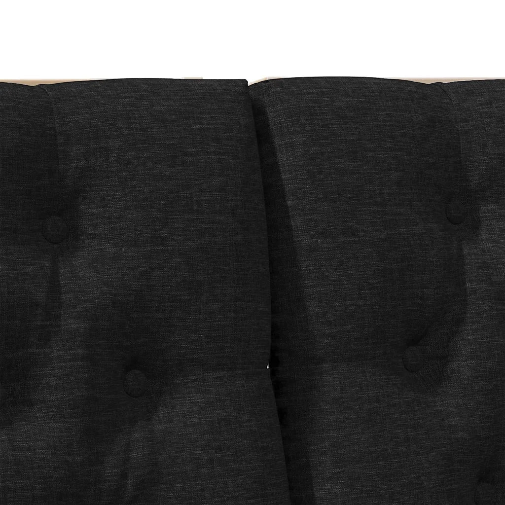Testiera imbottita-Testiera con Cuscini-Testata Nero 200 cm Pino massello 871444