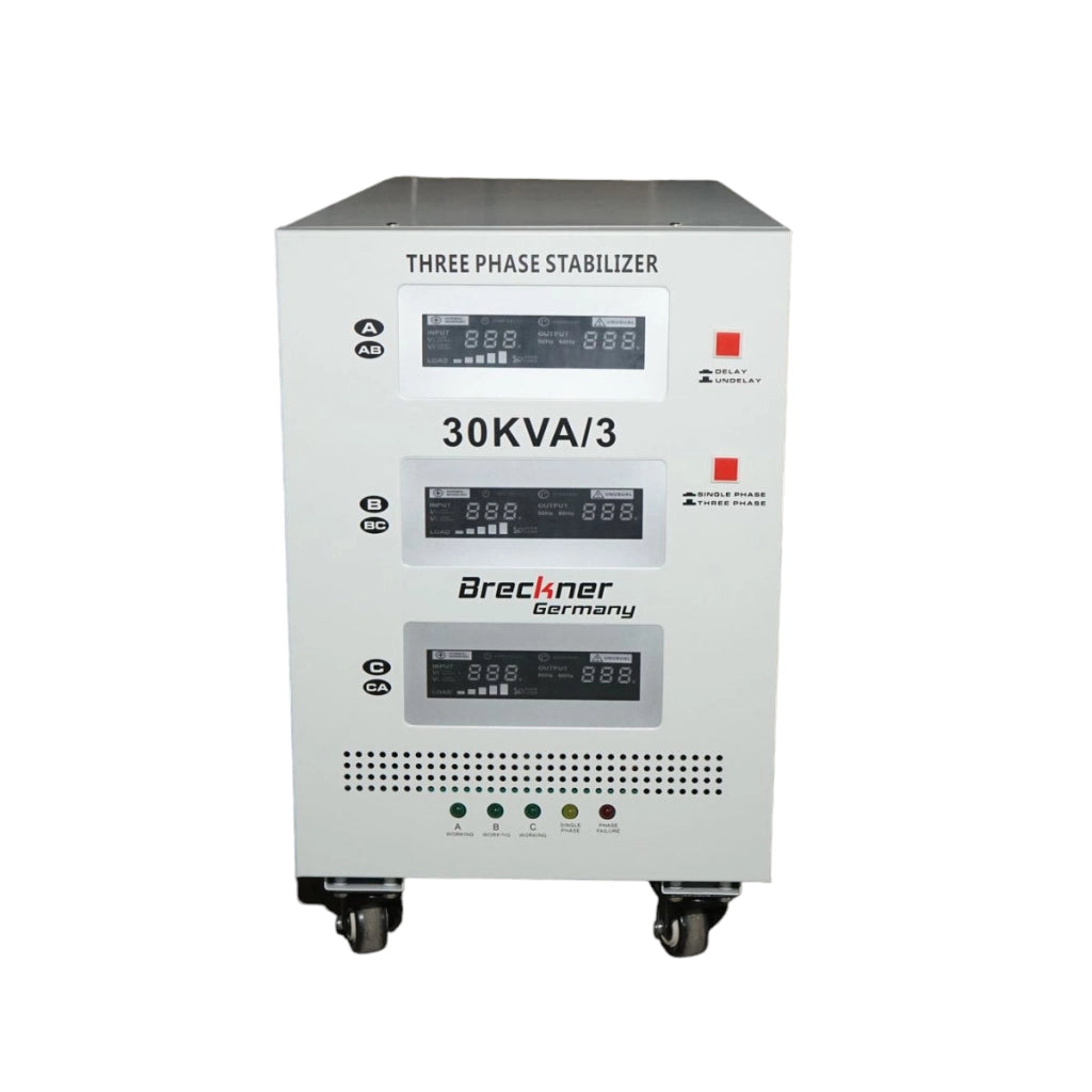 Stabilizzatore di tensione automatico 30KVA, 24KW trifase con servomotore Breckner Germany