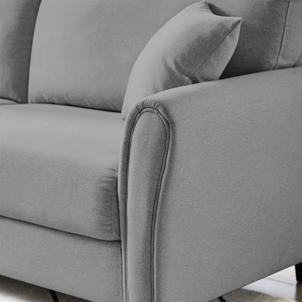Divano 3 Posti con Rivestimento Tessuto Grigio Chiaro Premium Sofa 212x75x87 cm