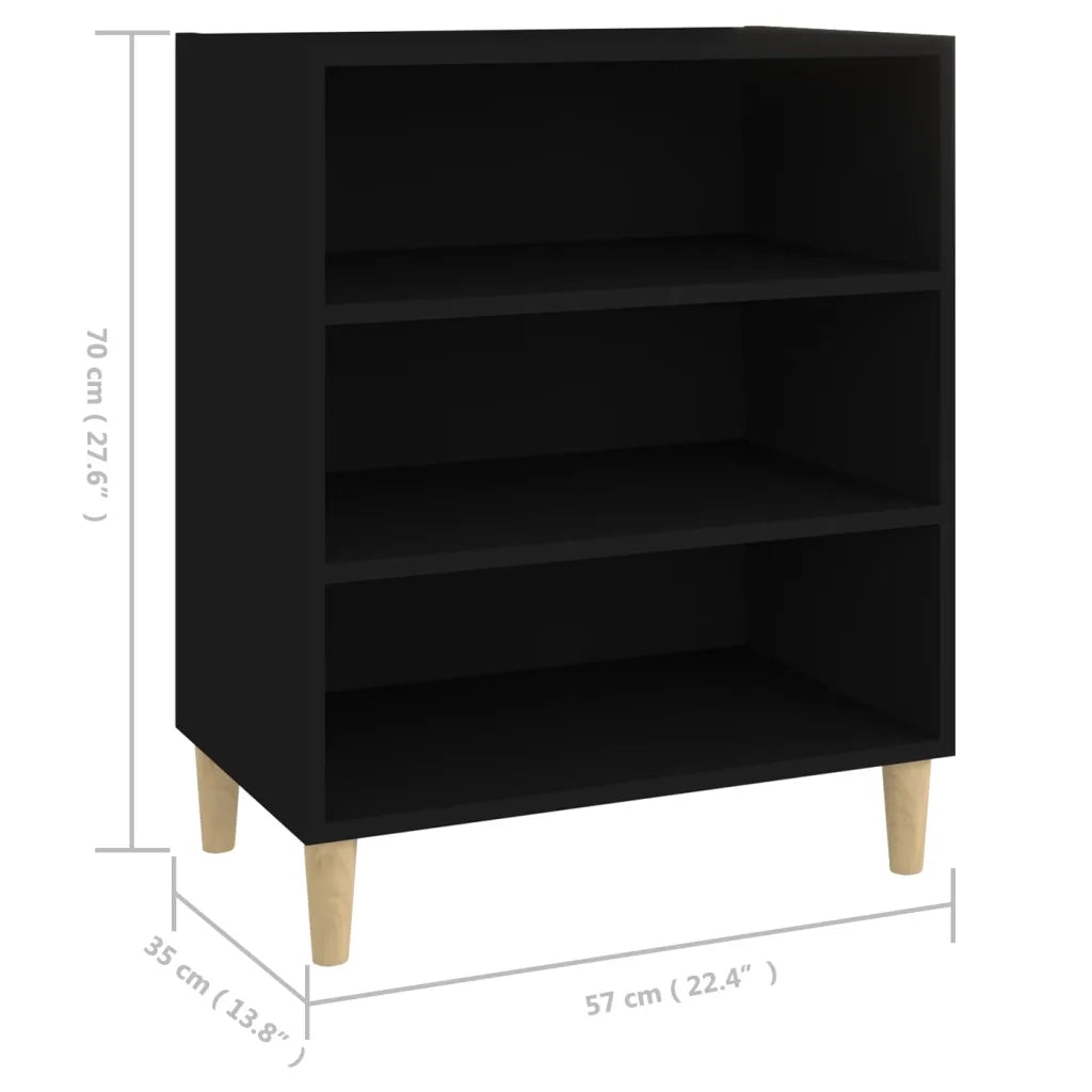Credenza Nera 57x35x70 cm in Legno Multistrato 806050