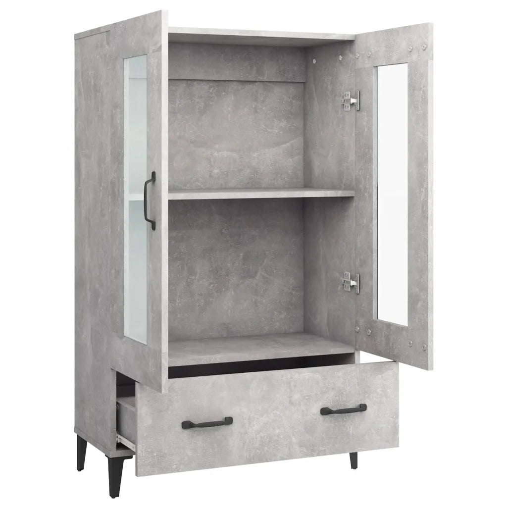 Credenza-Buffet-Armadio da cucina Grigio Cemento 70x31x115 cm in Legno Multistrato 876530