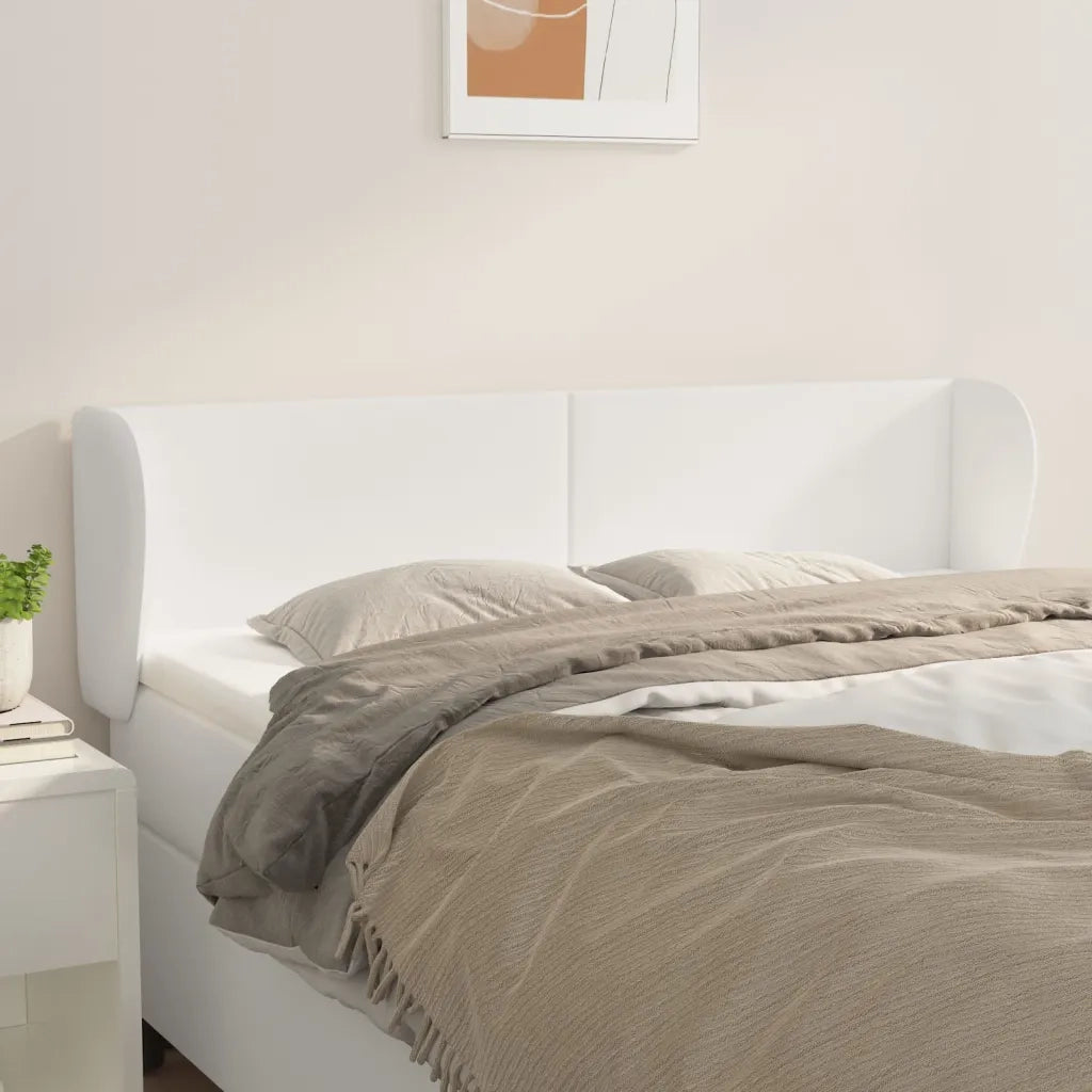 Testiera ad Orecchio-Testata con Orecchie Bianca 147x23x78/88 cm in Similpelle 887323
