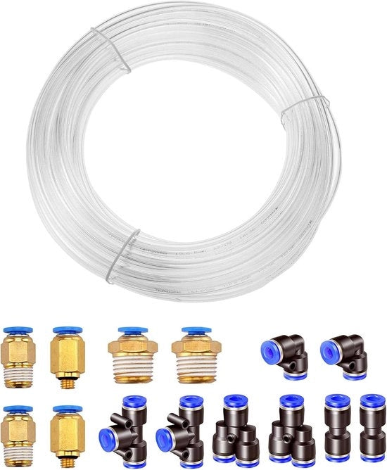 Slang Pneumatico Flexibile a 10 Metri con Fittanti - Tubo di Scarico 4mm x 2.5mm