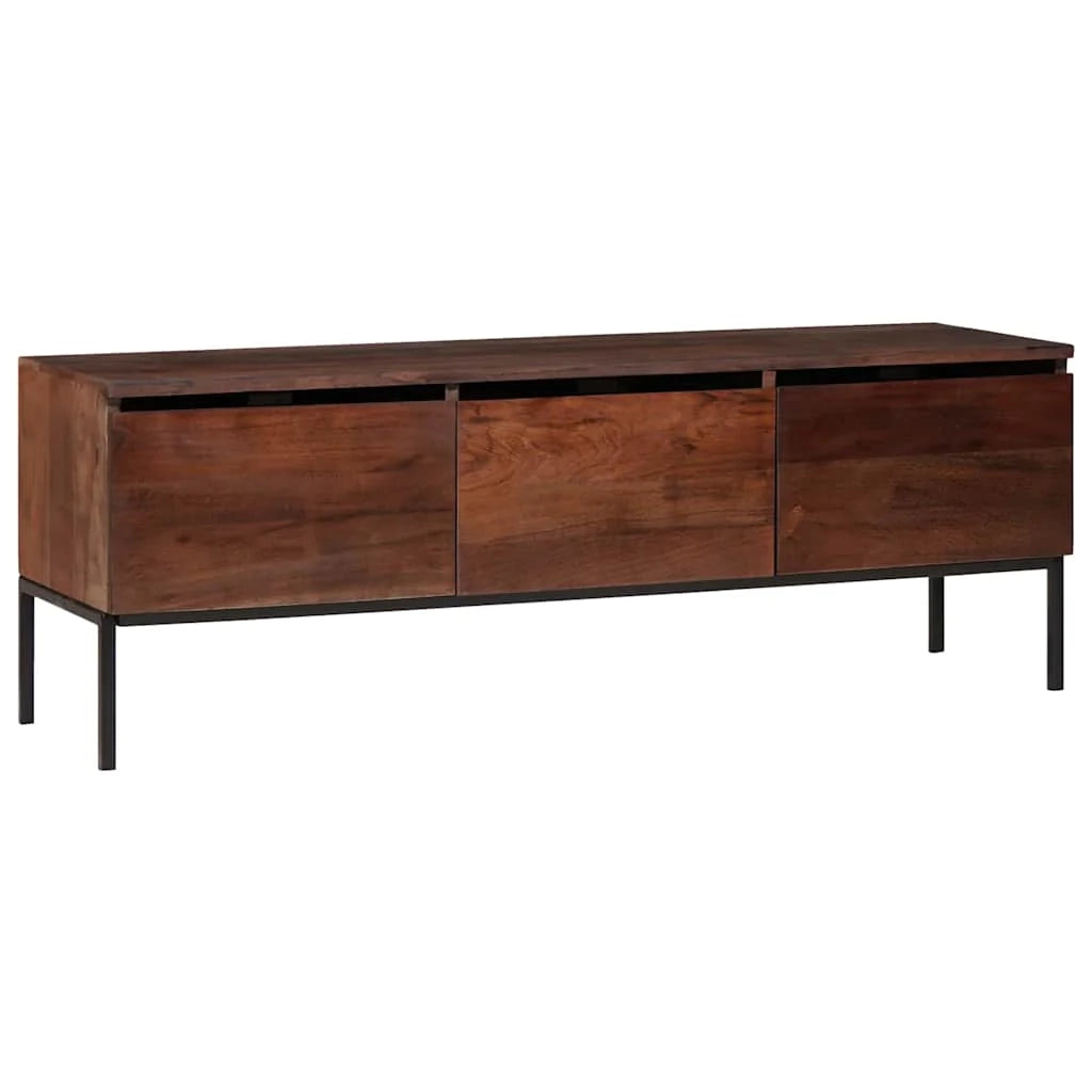 Mobile TV basso moderno con spazio per dispositivi e libri 110 x 30 x 36 cm legno di acacia color miele 02_0058061
