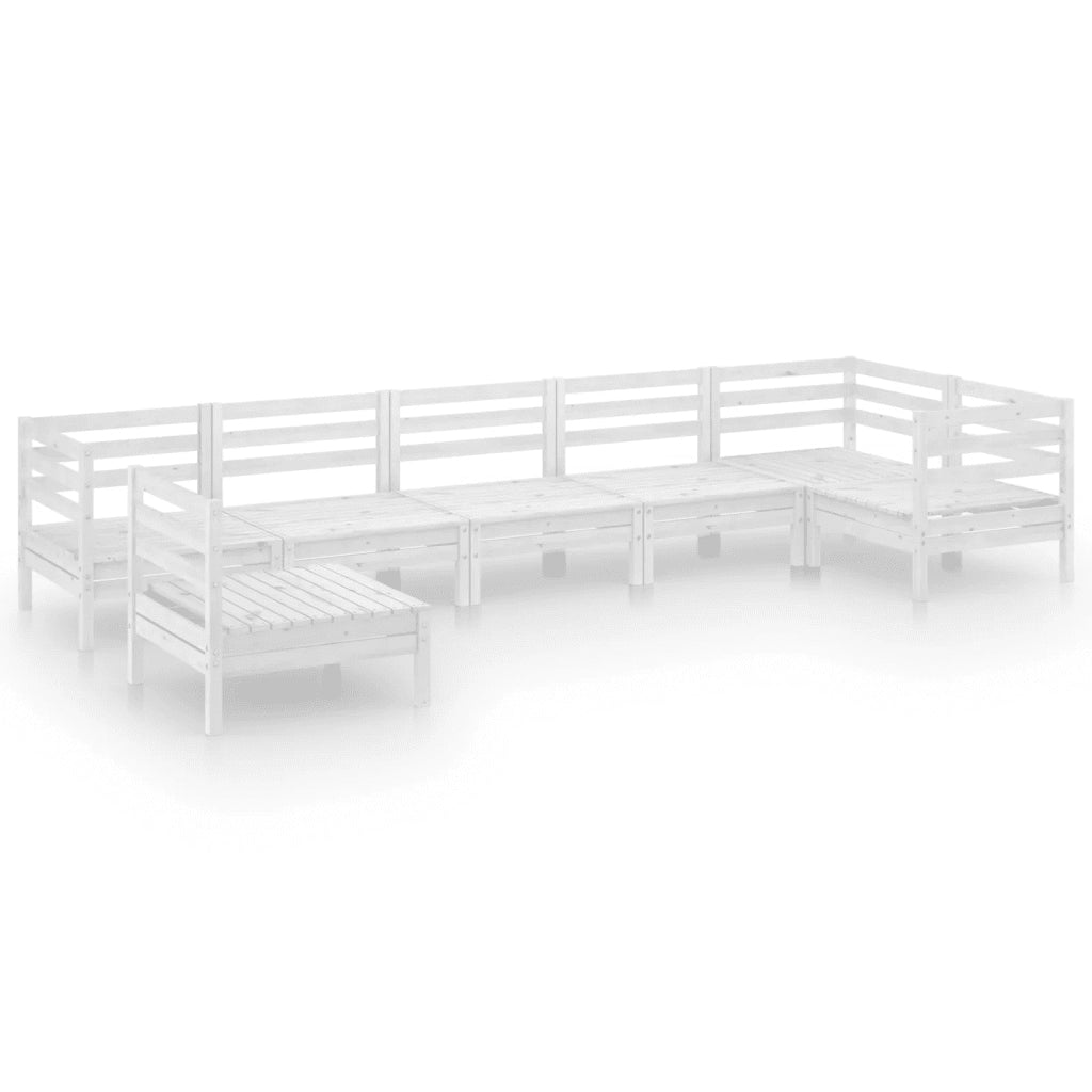 Set Divani da Giardino 7 pz in Legno Massello di Pino Bianco  cod mxl 36576