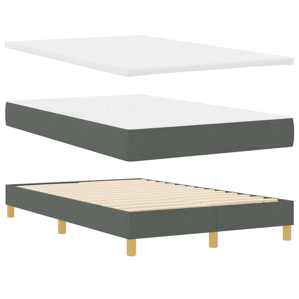 Letto a molle con cuscino Grigio scuro 120 x 190 cm Tessuto 3338903