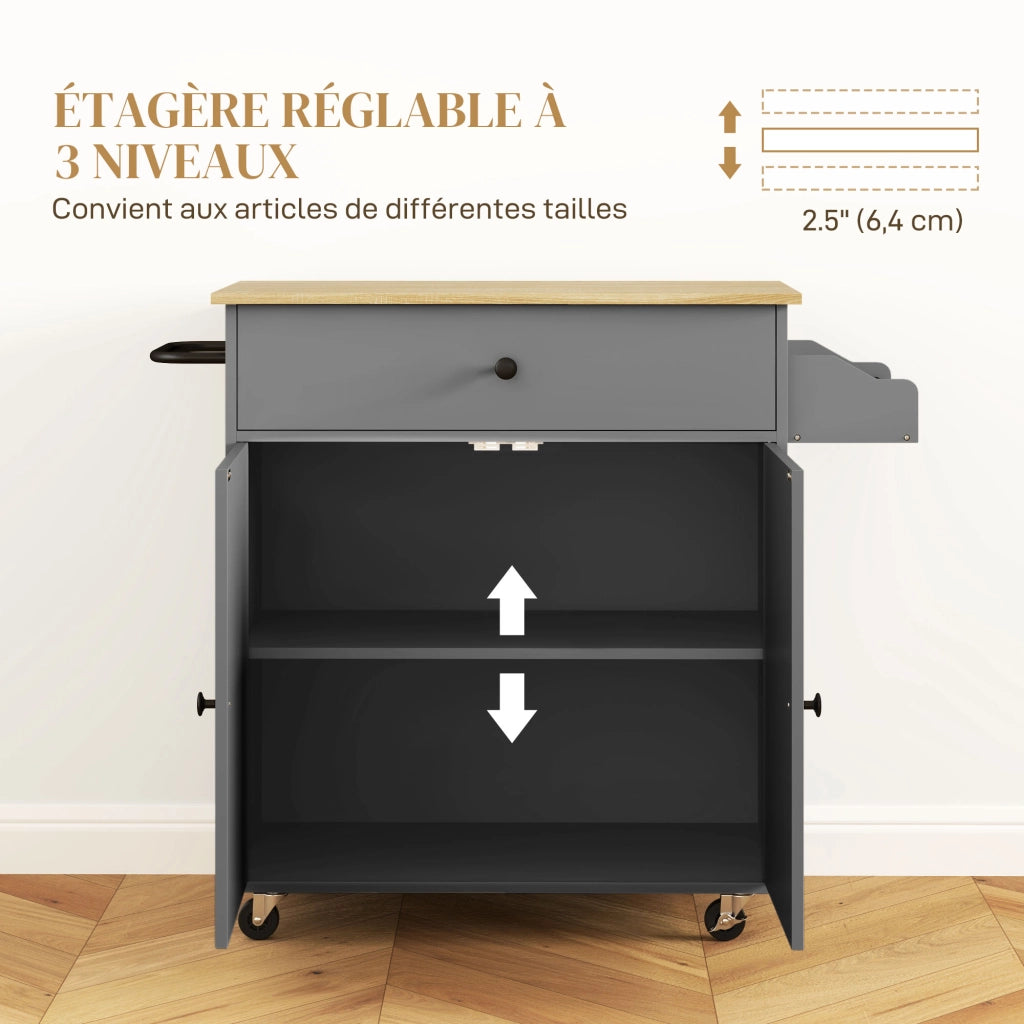 Tavolino da cucina con rotelle ¨C Minimal ¨C grigio