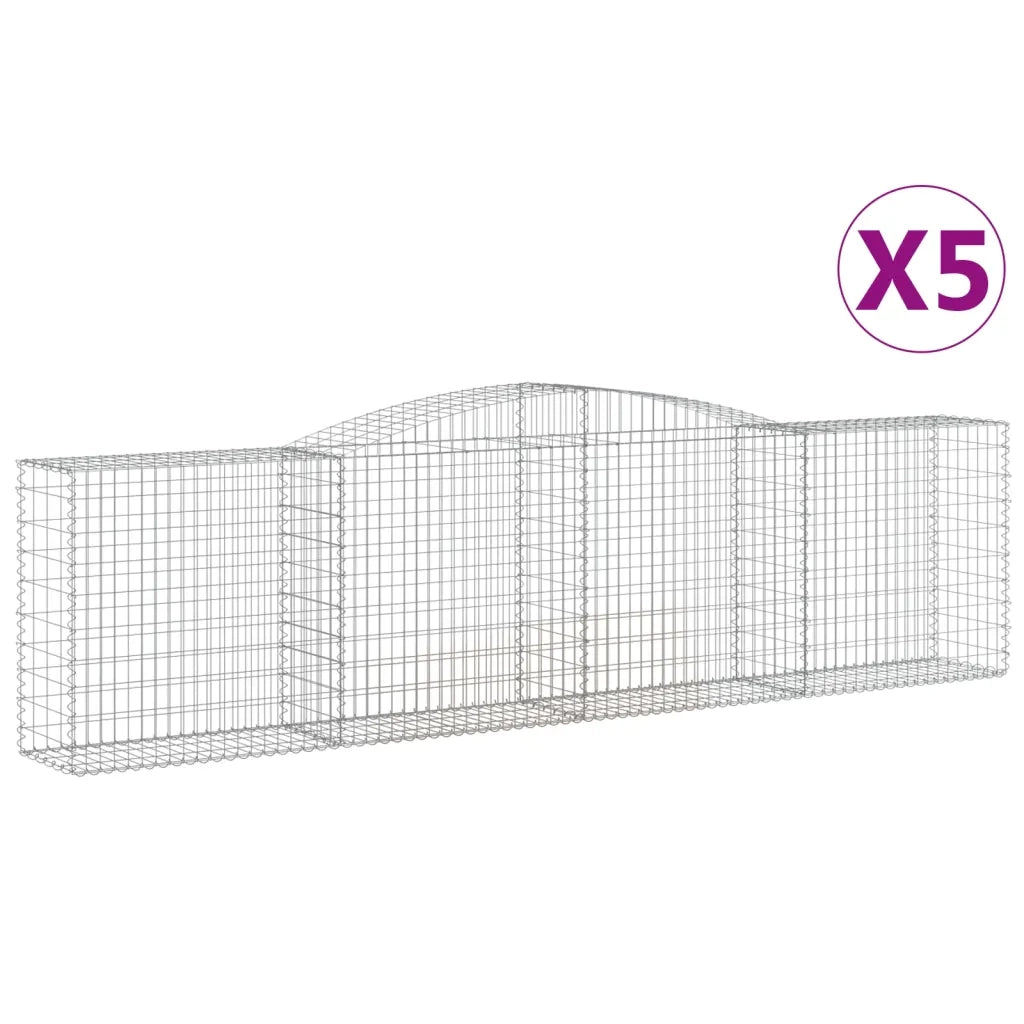 Cesti Gabbioni ad Arco 5 pz 400x50x100/120 cm Ferro Zincato 3146999