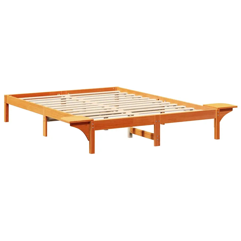 Struttura del letto Marrone cerato 140 x 200 cm Pino massello 873189