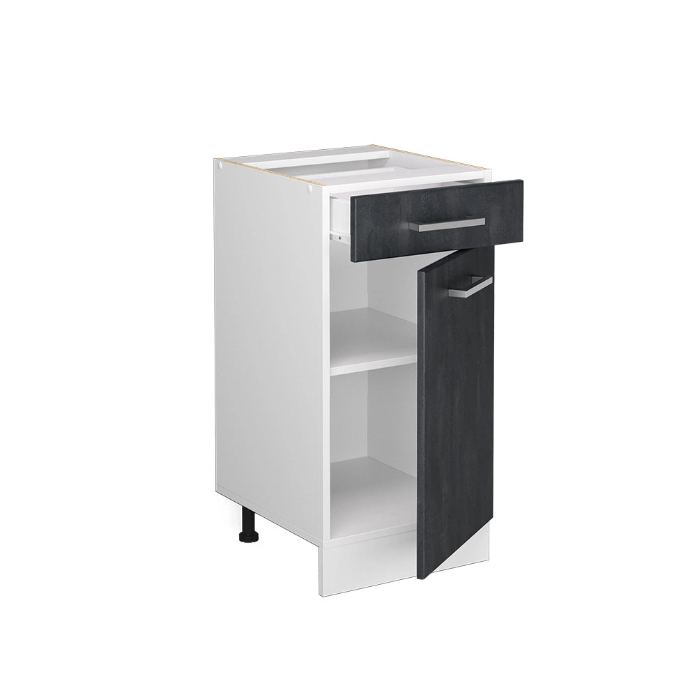 Vicco Mobiletto base per cucina Calcestruzzo nero 40 cm PL Rovere