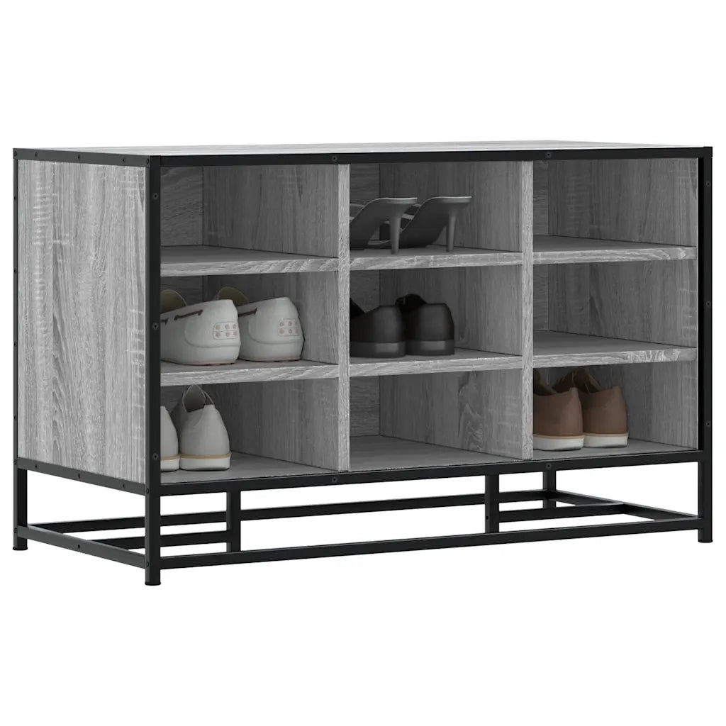 Scarpiera Grigia Sonoma 84x40x53,5 cm Truciolato e Metallo 849232