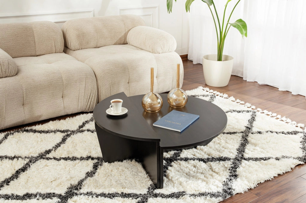 Tavolino da caffè in legno "Orion" - 90 x 60 x 30 cm - Legno nero