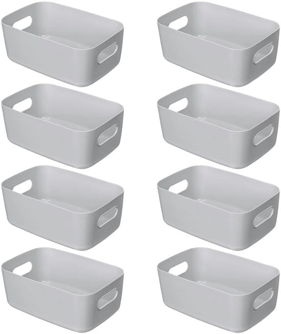 Organizzatore per cucina in plastica con 8 contenitori - Dimensioni: 30 x 20 x 12 cm