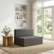 Divano Letto Pieghevole Grigio Chiaro 70 x 80 x 60 cm Tessuto 900085