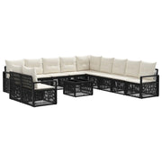 Set Divano da Giardino 12 pcs Nero polyrattan 3435766