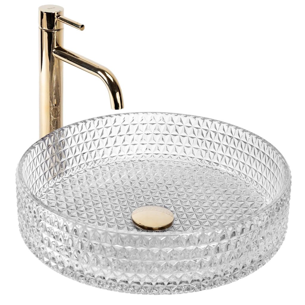 Lavabo Da Appoggio Rea Cristal Transparent 39