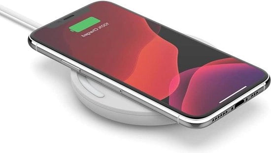 Caricatore Wi-Fi BoostCharge 15W - Certificato Qi - Adatto per iPhone AirPods Samsung Google - Bianco