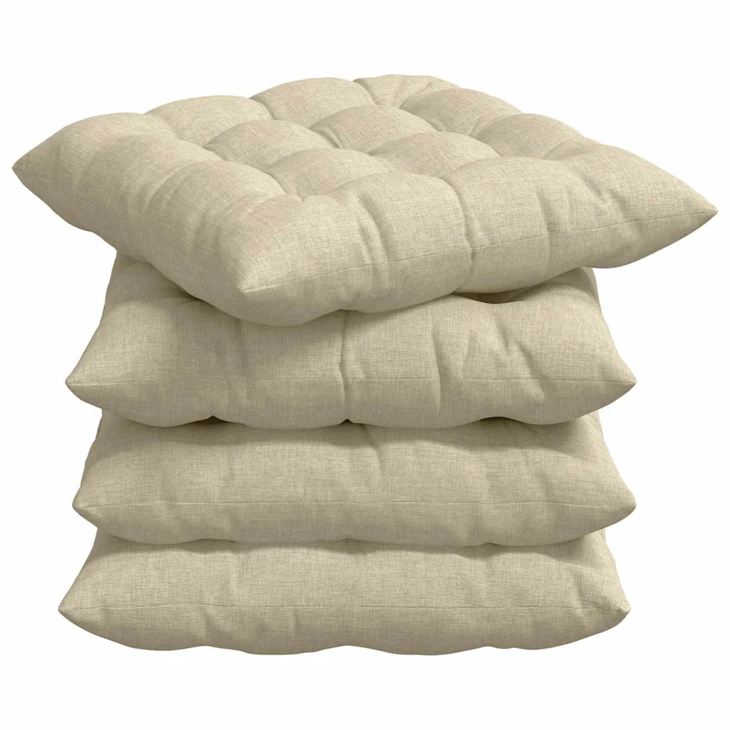 Cuscini per Seduta 4 pcs Crema 40 x 40 x 6 cm Tessuto 42015153