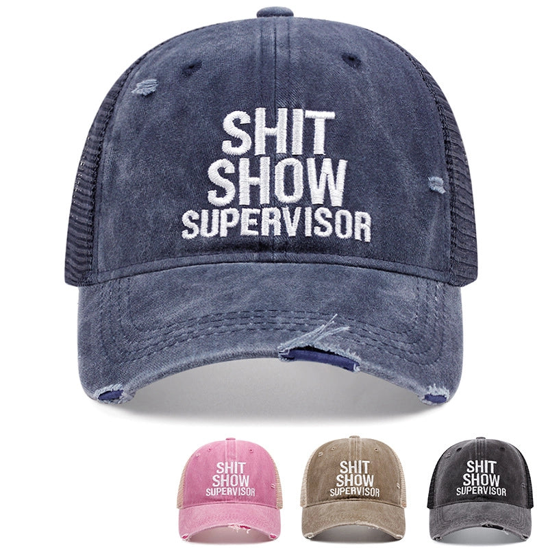 SUPERVISORE DI MERDA Cappellino da baseball con foro per il foro Cappellino da cowboy rosa